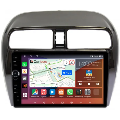Штатная магнитола Canbox H-Line 7845-9-129 для Mitsubishi Mirage 6 2012-2024 на Android 10 (4G-SIM, 8/256, DSP, QLed)