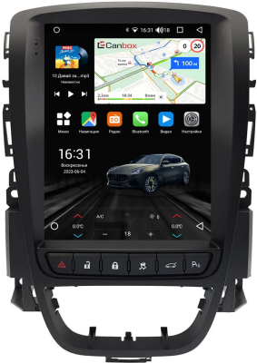 Штатное головное устройство Opel Astra J 2009-2018 Canbox (Tesla style) 9.7 дюймов 2/32 GT096-1312-9 на Android 10 (QLed, DSP, CarPlay)