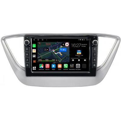 Штатная магнитола Hyundai Solaris 2 2017-2024 (серебряная) Canbox M-Line 7821-9039 на Android 10 (4G-SIM, 2/32, DSP, IPS) С крутилками