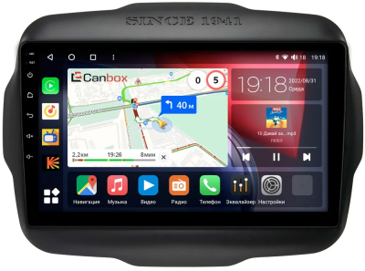 Штатная магнитола Canbox H-Line 4166-9-629 для Jeep Renegade 2014-2025 на Android 10 (4G-SIM, 4/32, DSP, QLed)