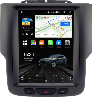 Штатное головное устройство Dodge RAM 4 (DS, DJ) 2013-2023 Canbox (Tesla style) 9.7 дюймов 2/32 GT096-1312-178 на Android 10 (QLed, DSP, CarPlay)