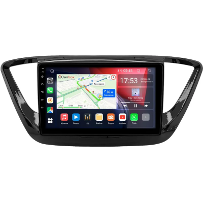 Hyundai Solaris 2 2017-2024 (черная, глянцевая) Canbox RS9-0157 1.5/32 на Android 10 (IPS, DSP, CarPlay)