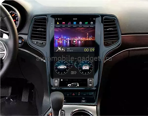 Carmedia ZF-1827B-Q6 ("Тесла-стиль") штатная магнитола для Jeep Grand Cherokee 2008-2013 на Android 11 c 8GB, DSP, 4G