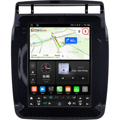 Штатное головное устройство Volkswagen Touareg 2 2010-2018 (глянцевая) Canbox M-Line (Tesla style) 9.7 дюймов 4/64 5622-1312-119 на Android 10 (4G-SIM, DSP, QLed)
