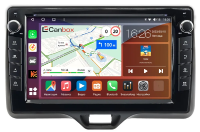 Штатная магнитола Toyota Yaris 4, Yaris Cross 2020-2024 (правый руль) Canbox H-Line 7828-10-541 на Android 10 (4G-SIM, 6/128, DSP, QLed) С крутилками