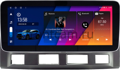 Штатная магнитола Toyota Estima 3 2006-2016, Previa 3 (XR50) 2006-2019 (серебряная, матовая, правый руль) 12.3 дюйма Canbox H-Line 7819-3135 на Android 10 (4G-SIM, 8/256, DSP, QLed) Audi Style