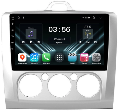 FarCar D003M Штатная магнитола для Ford Focus 2 2004-2011 (кондиционер) на Android 13 c 2GB