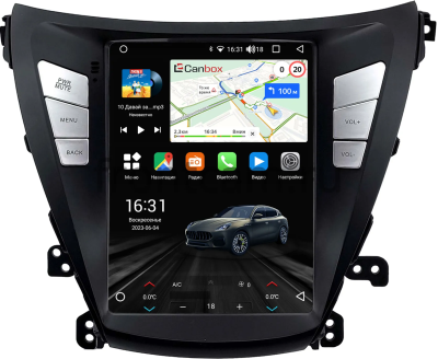 Штатное головное устройство Hyundai Elantra 5 (MD) 2013-2016 Canbox (Tesla style) 9.7 дюймов 2/32 GT096-1312-79 на Android 10 (QLed, DSP, CarPlay)