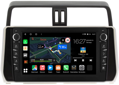 Штатная магнитола Toyota Land Cruiser Prado 150 2017-2024 (серебряная) Canbox M-Line 7835-1038 на Android 10 (4G-SIM, 2/32, DSP, QLed) С крутилками (для авто без 4 камер)