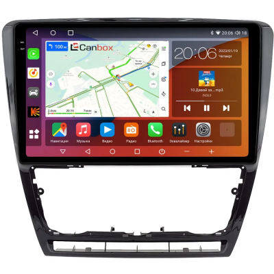 Штатная магнитола Skoda Octavia A5 2004-2013 (черная, глянцевая) Canbox EVO 2K 5830-10-0229 на Android 14 (4G-SIM, 12/256, DSP, QLed, AI, 360)