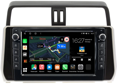 Штатная магнитола Toyota Land Cruiser Prado 150 2017-2024 (серебряная) Canbox M-Line 7825-1038 на Android 10 (4G-SIM, 2/32, DSP, QLed) С крутилками (для авто без 4 камер)
