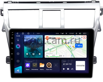 Штатное головное устройство Toyota Belta, Vios, Yaris sedan 2005-2012 (серебряная) Teyes CC3L 4/64 9 дюймов RM-9-1656 на Android 10 (4G-SIM, DSP, IPS)