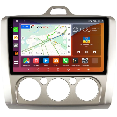 Штатная магнитола Canbox EVO 2K 5814-9157 для Ford Focus 2 2005-2011 (авто с кондиционером) на Android 14 (4G-SIM, 4/64, DSP, QLed, AI, 360)