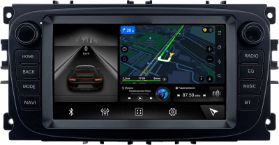 Магнитола в штатное место 2 din Ford Focus 2, C-MAX, Mondeo 4, S-MAX, Galaxy 2, Tourneo Connect 2006-2015 (черный) Canbox M-Line 9864-RP-0195-491 на Android 10 (4G-SIM, 4/64, DSP)