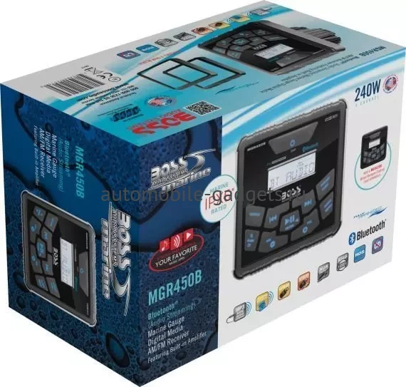 Влагозащищенное головное устройство Boss Audio Marine MGR450B для мотоцикла, квадроцикла, водного транспорта Влагозащищенное головное устройство Boss Audio Marine MGR450B для мотоцикла, квадроцикла, водного транспорта