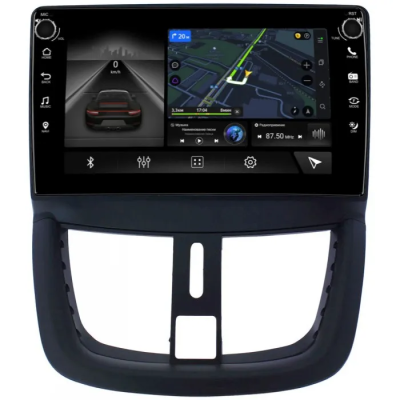 Штатная магнитола Canbox H-Line 7803-9203 для Peugeot 207 2006-2015, 207i (Iran Khodro) 2016-2024 на Android 10 (4G-SIM, 4/64, DSP, IPS) С крутилками