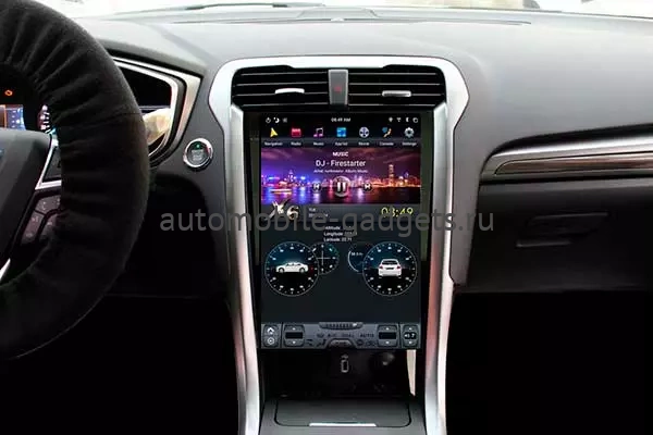 Carmedia ZF-1809A-Q6 ("Тесла-Стиль") магнитола 13.6" для Ford Mondeo 5 2014-2019 (климат, без SYNC) на Android 11, 8GB, DSP, 4G