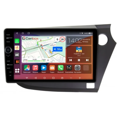 Штатная магнитола Canbox H-Line 7845-9-304 для Honda Insight 2 2009-2014 (правый руль) на Android 10 (4G-SIM, 8/256, DSP, QLed)