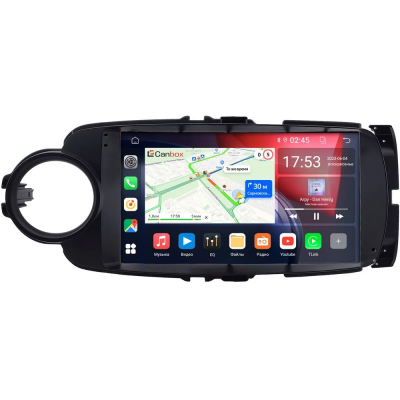 Штатная магнитола Toyota Vitz 3 (XP130), Yaris 3 2010-2017 (правый и левый руль, черная) Canbox GT9-0635 2/32 Android 10 (IPS, DSP, CarPlay)