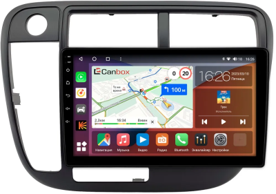 Штатная магнитола Honda Civic 6 1995-2000 (без климата, левый руль) Canbox H-Line 4197-9-0178 на Android 10 (4G-SIM, 8/128, DSP, QLed)
