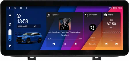 Штатная магнитола BMW 2 (F22), 2 Tourer (F45, F46) 2014-2024 12.3 дюйма Canbox M-Line 7711-2107 на Android 10 (4G-SIM, 4/64, DSP, QLed) Audi Style