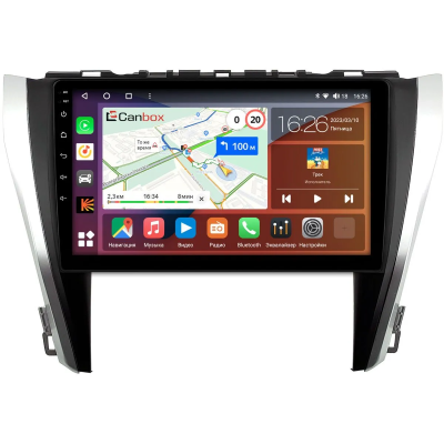 Штатная магнитола Canbox Logic-i3 5738-1027 для Toyota Camry XV55 2014-2018 (для авто с камерой, JBL) на Android 11 (4G-SIM, 6/128, DSP, 360, QLed)