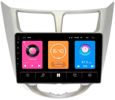 Штатная магнитола OEM RS9-9270 для Hyundai Solaris, Accent 4 2010-2019 (серебро) на Android 10