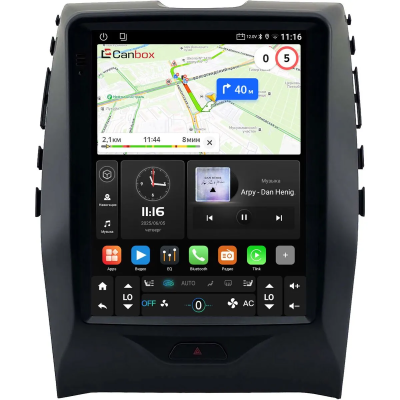 Штатное головное устройство Ford Edge 2 2015-2024 Canbox M-Line (Tesla style) 9.7 дюймов 4/64 5622-1312-221 на Android 10 (4G-SIM, DSP, QLed)
