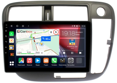 Штатная магнитола Honda Civic 6 1995-2000 (авто без климат-контроля, правый руль) Canbox H-Line 4166-9-226 на Android 10 (4G-SIM, 4/32, DSP, QLed)