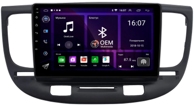 Штатная магнитола Kia Rio 2 2005-2011 (черная) Canbox RS9-0188 1.5/32 Android 10 (IPS, DSP, CarPlay)