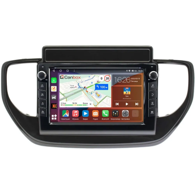 Штатная магнитола Solaris HS 2022-2024 (для авто с экраном) Canbox H-Line 7824-9-TK957 на Android 10 (4G-SIM, 6/128, DSP, IPS) С крутилками