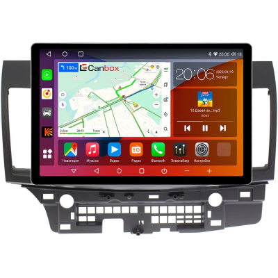 Штатная магнитола Mitsubishi Lancer 10 2007-2017 (для авто с Rockford) Canbox H-Line 2K 4127-1047 13 дюймов на Android 10 (4G-SIM, 8/256, DSP, QLed)