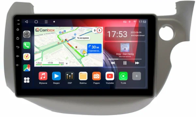 Штатная магнитола Honda Fit 2 2007-2014 Canbox L-Line 4168-10-3186 на Android 10 (4G-SIM, 3/32, TS18, DSP, QLed)