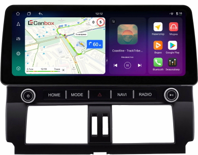 Штатная магнитола Toyota Land Cruiser Prado 150 2013-2017 (Тип 2) 12.3 дюйма Canbox PRO-Line 4332-0074 на Android 13 (4G-SIM, 8/256, DSP, QLed) BMW Style