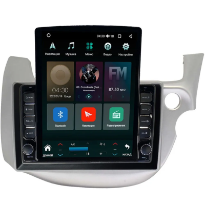 Штатная магнитола Honda Fit 2 2007-2014 (светло-серая) Canbox M-Line 5614-10-671 на Android 10 (4G-SIM, 4/64, DSP, QLed, Tesla)