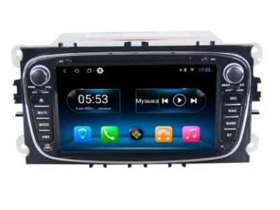 Магнитола в штатное место Ford Focus 2, C-MAX, Mondeo 4, S-MAX, Galaxy 2, Tourneo Connect (2006-2015) (черный) Carmedia KR-7005B-S10 на Android 10 (4G-SIM, 4/64, DSP)