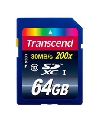 Карта памяти Transcend SD Card 64Gb, класс 10, SDHC