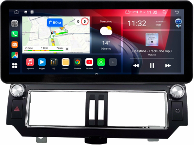 Штатная магнитола Toyota Land Cruiser Prado 150 2013-2017 (Тип 1) 12.3 дюйма Canbox GTR1231-3047 на Android 10 (CarPlay, 4/64, DSP, QLed) Audi Style