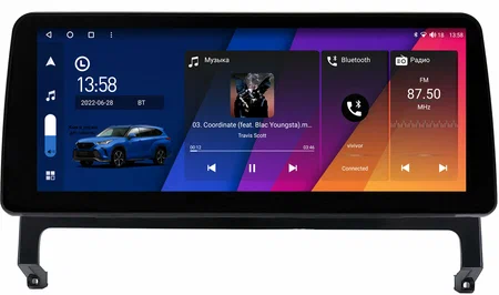 Hyundai IONIQ 2016-2024 (глянцевая) 12.3 дюйма Canbox M-Line 7811-2131 на Android 10 (4G-SIM, 2/32, DSP, QLed) BMW Style