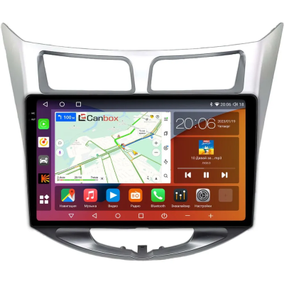 Штатная магнитола Hyundai Solaris, Accent 4 2010-2019 Canbox EVO 2K 5818-10-0453 на Android 14 (4G-SIM, 6/128, DSP, QLed, AI, 360)