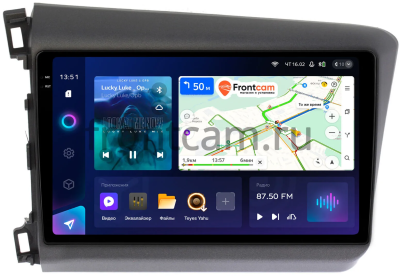 Штатное головное устройство Honda Civic 9 4D 2011-2015 (левый руль, седан) Teyes CC3 2K 360 6/128 9.5 дюймов RM-9166 на Android 10 (4G-SIM, DSP, QLed)