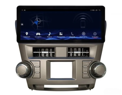 Штатная магнитола Toyota Highlander (U40) 2007-2013 12,3 дюйма Carmedia HP-T1231-P-HU123AD-8128 на Android 13 (4G-SIM, 8/128, DSP, QLed) AUDI Style