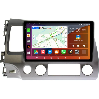 Штатная магнитола Honda Civic 8 4D 2005-2012 (левый руль, седан) Canbox EVO 2K 5830-10-063 на Android 14 (4G-SIM, 12/256, DSP, QLed, AI, 360)