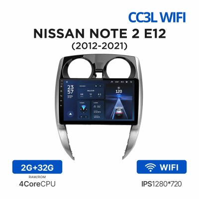 Штатное головное устройство Nissan Note 2 2012-2020 Teyes CC3L WIFI 2/32 10 дюймов RM-10-539 на Android 8.1 (DSP, IPS, AHD)