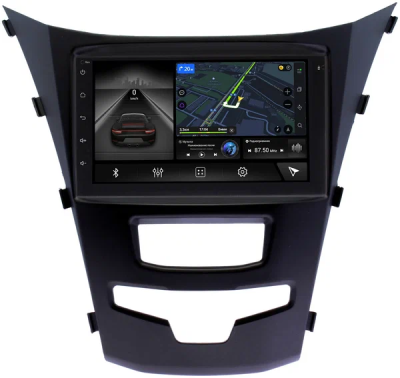 Магнитола в штатное место 2 din SsangYong Actyon 2, Korando 3 2013-2024 Canbox M-Line 9863-RP-SYACC-67 на Android 10 (4G-SIM, 2/32, DSP) (173х98)