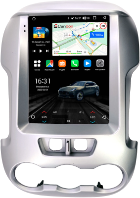 Штатное головное устройство Ford Ranger 3 2011-2015 (серебро) Canbox (Tesla style) 9.7 дюймов 2/32 GT096-1312-103 на Android 10 (QLed, DSP, CarPlay)