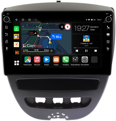Штатная магнитола Peugeot 107 2005-2014 Canbox M-Line 7805-10-1152 на Android 10 (4G-SIM, 2/32, DSP, QLed) С крутилками