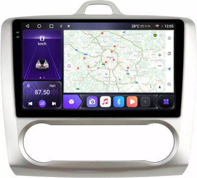 Carmedia OL-9201-A-MKD-9509-2K-12512-D7 штатная магнитола для Ford Focus II (2004-2011) с климат-контролем на Android 13 c 12GB, DSP, 4G