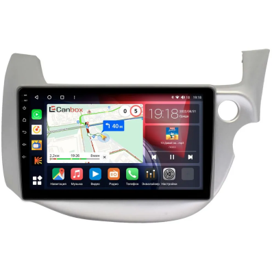 Штатная магнитола Honda Fit 2 2007-2014 (светло-серая) Canbox Logic-i3 5738-10-671 на Android 11 (4G-SIM, 6/128, DSP, 360, QLed)