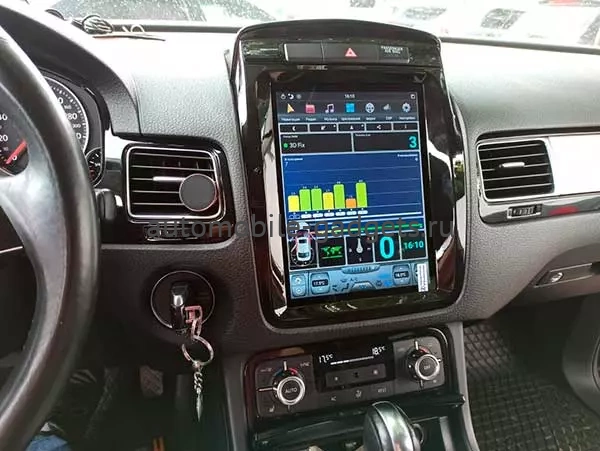 Carmedia ZF-1108-Q6 ("Тесла-стиль") штатная магнитола для Volkswagen Touareg II 2010-2014 на Android 11 c 8GB, DSP, 4G